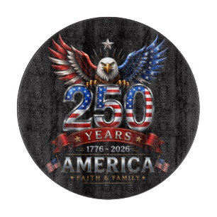 America 250 Faith Family Patriotic Eagle Cutting Board