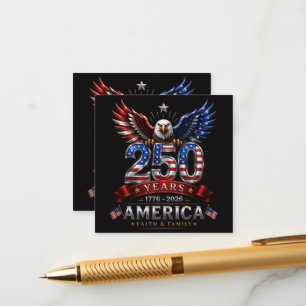 America 250 Faith Family Patriotic Eagle Enclosure Card