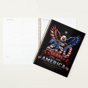 America 250 Faith Family Patriotic Eagle Planner