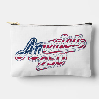 America 250 Flag Script Semiquincentennial Design Accessory Pouch