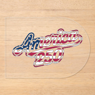 America 250 Flag Script Semiquincentennial Design Acrylic Invitations