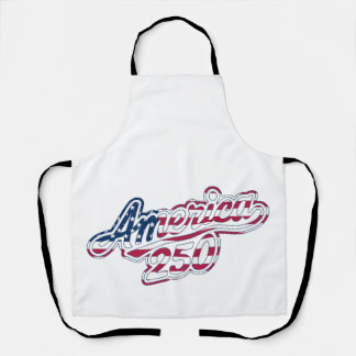 America 250 Flag Script Semiquincentennial Design Apron