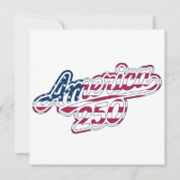 America 250 Flag Script Semiquincentennial Design