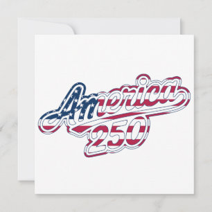 America 250 Flag Script Semiquincentennial Design Card