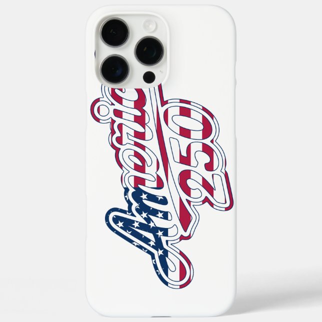 America 250 Flag Script Semiquincentennial Design Case-Mate iPhone Case (Back)