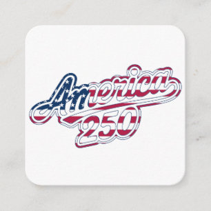 America 250 Flag Script Semiquincentennial Design Enclosure Card