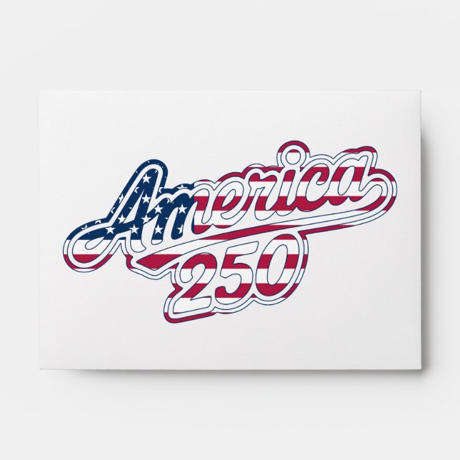 America 250 Flag Script Semiquincentennial Design Envelope (Front)