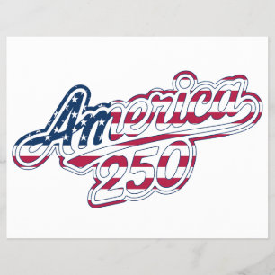 America 250 Flag Script Semiquincentennial Design Flyer