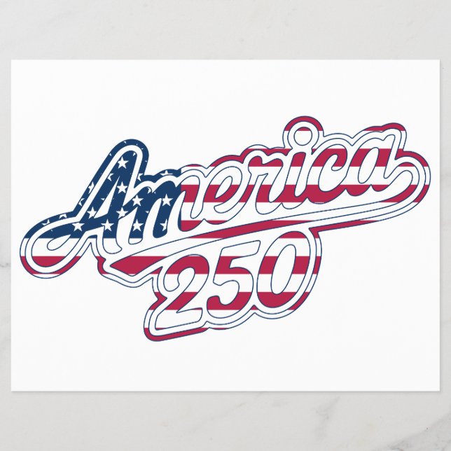 America 250 Flag Script Semiquincentennial Design Flyer (Front)
