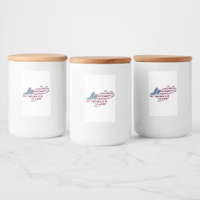 America 250 Flag Script Semiquincentennial Design Food Label (Bottles)