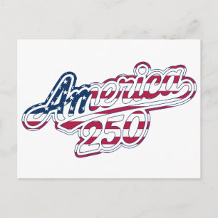 America 250 Flag Script Semiquincentennial Design Postcard