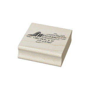 America 250 Flag Script Semiquincentennial Design Rubber Stamp