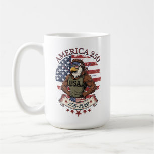 America 250 Fun Patriotic Eagle 4th of July Art Coffee Mug