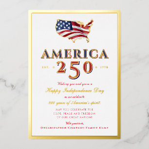 America 250 Map Semiquincentennial Patriotic Red