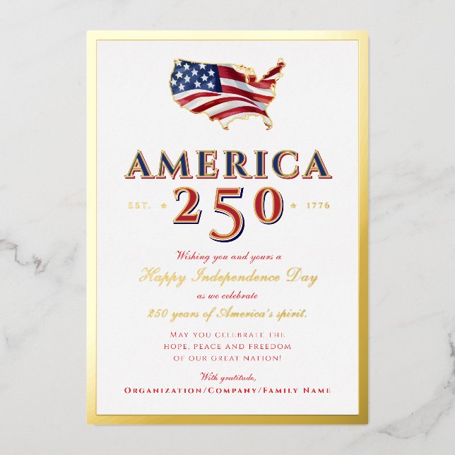 America 250 Map Semiquincentennial Patriotic Red (Front)