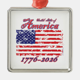 America 250 metal tree decoration