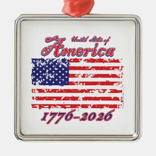 America 250 metal tree decoration (Front)