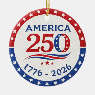 America 250 Ornament 1776–2026 Patriotic Keepsake