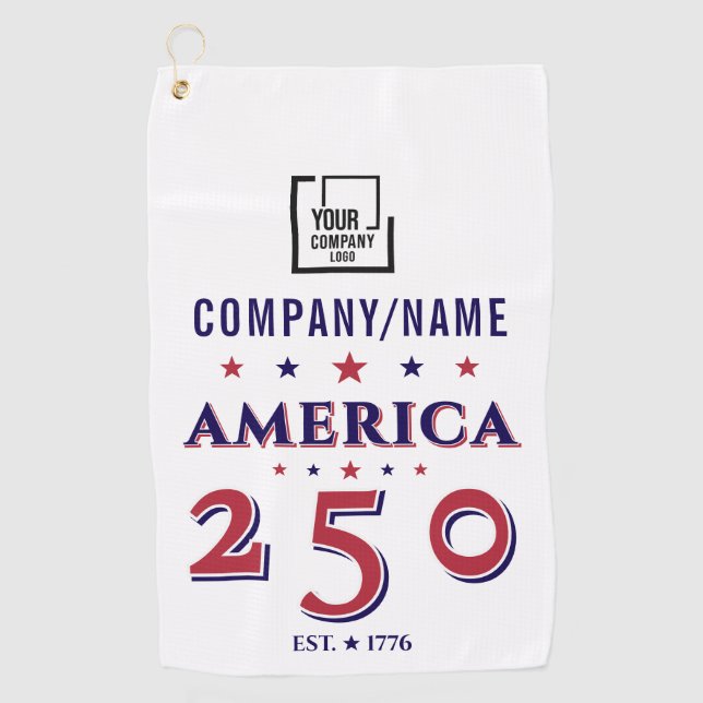 America 250 Patriotic Corporate Logo 2026 Golfer Golf Towel (Front)