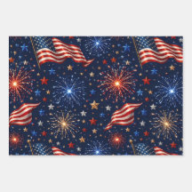 America 250 Patriotic Fireworks Flag Pattern