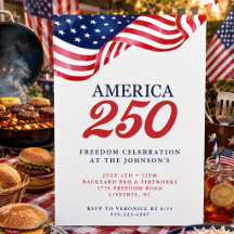 America 250 Patriotic Invitation | July 4th BBQ