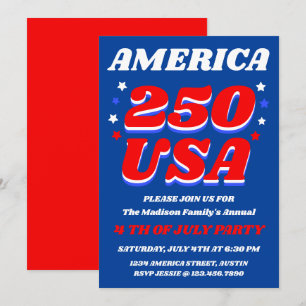 America 250 Patriotic Party Invitation