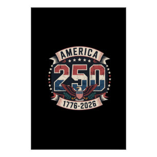 America 250 Patriotic Vintage Design Tri-Blend Poster