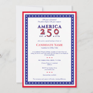 America 250 Political Candidate Campaign Fundraise Invitation