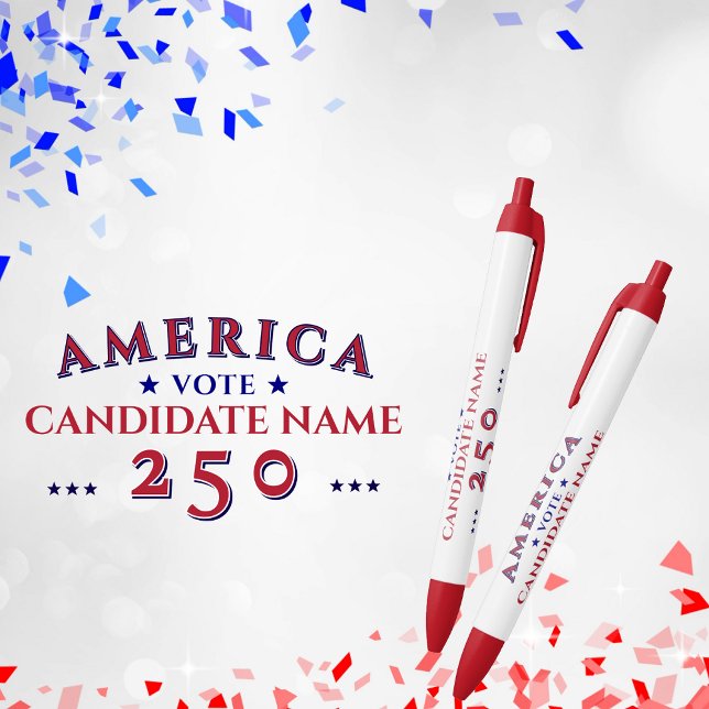 America 250 Political Election Campaign Candidate Black Ink Pen (America 250 Republican Red Political Election Campaign Candidate 
Pen Gift for Voters Volunteers)