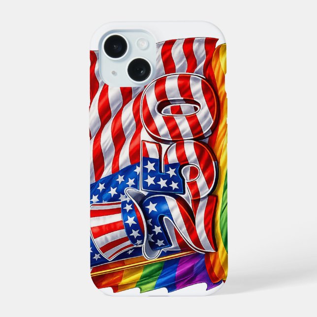 America 250 Pride Flag iPhone 15 Case (Back)