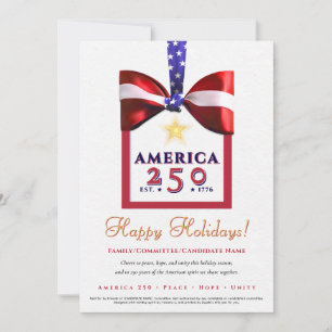 America 250 Red Patriotic 2026 Calendar Campaign Holiday Card