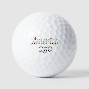America 250 Red, White Blue Faux Gold Golf Balls