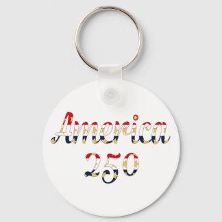 America 250  red white blue gold  key ring