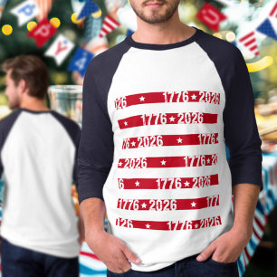 America 250 Semiquincentennial 1776 2026 Stripes T-Shirt