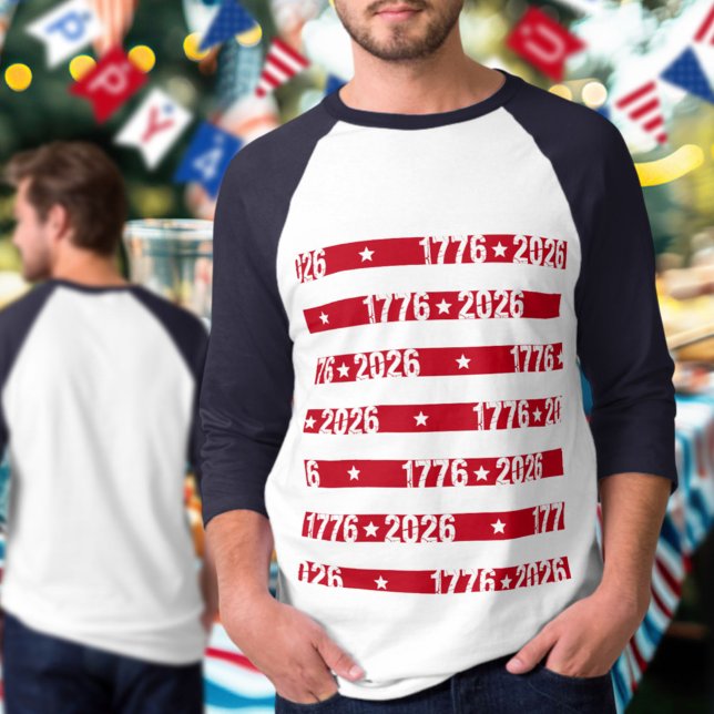 America 250 Semiquincentennial 1776 2026 Stripes T-Shirt (Creator Uploaded)