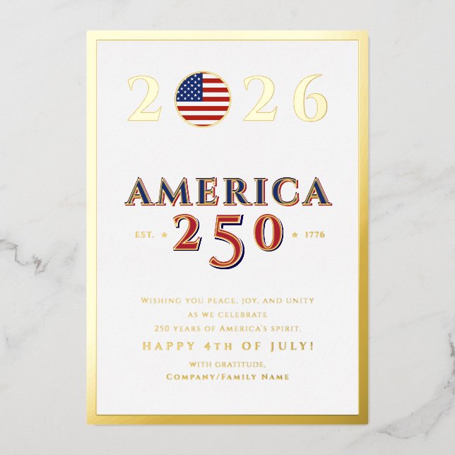 America 250 Semiquincentennial 2026 July 4th (Front)