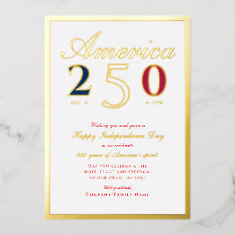 America 250 Semiquincentennial Patriotic Red