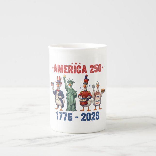 America 250 Silly Geese Funny Patriotic Coffee Mug (Front)