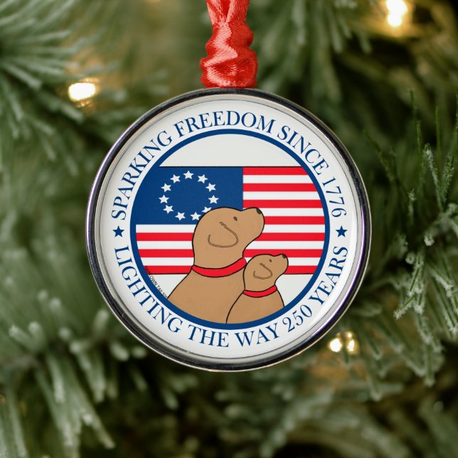 America 250 Sparking Freedom Since 1776  Metal Tree Decoration (Tree)