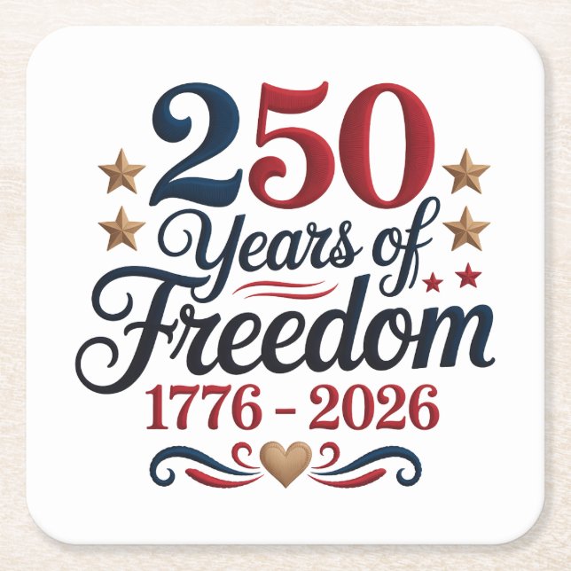 America 250  square paper coaster (Front)
