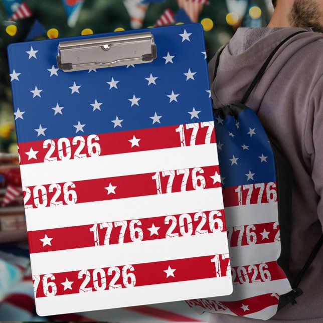 America 250 Stars & Stripes 1776 2026 Lettering Clipboard (Creator Uploaded)