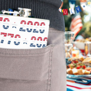 America 250 Stars & Stripes 1776 2026 Lettering Hip Flask