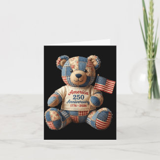 America 250 Teddy Bear Patriotic 1776 2026 Card