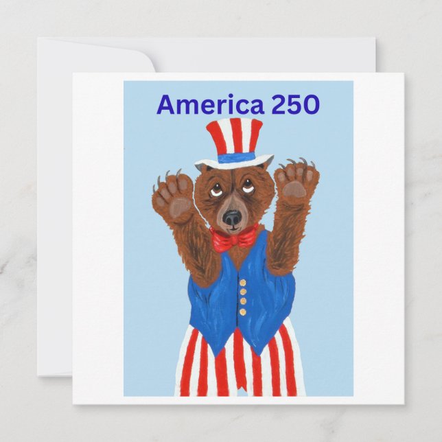 America 250 Uncle Sam Bear  Invitation (Front)