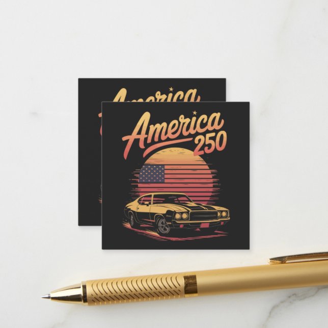 America 250 US Retro Sunset Enclosure Card (Front/Back In Situ)
