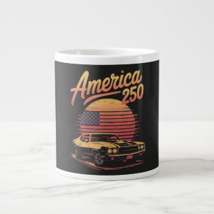 America 250 US Retro Sunset Large Coffee Mug