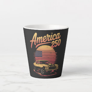 America 250 US Retro Sunset Latte Mug
