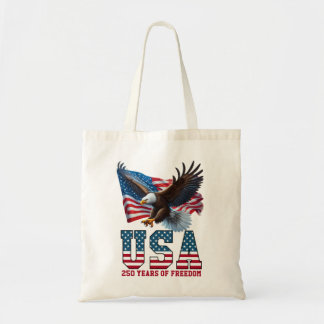 America 250 USA Flag Eagle Freedom Celebration Tote Bag