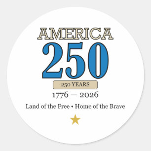 America 250 Years 1776–2026 Vintage Patriotic Eagl Classic Round Sticker