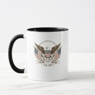 America 250 Years 1776–2026 Vintage Patriotic Eagl Mug